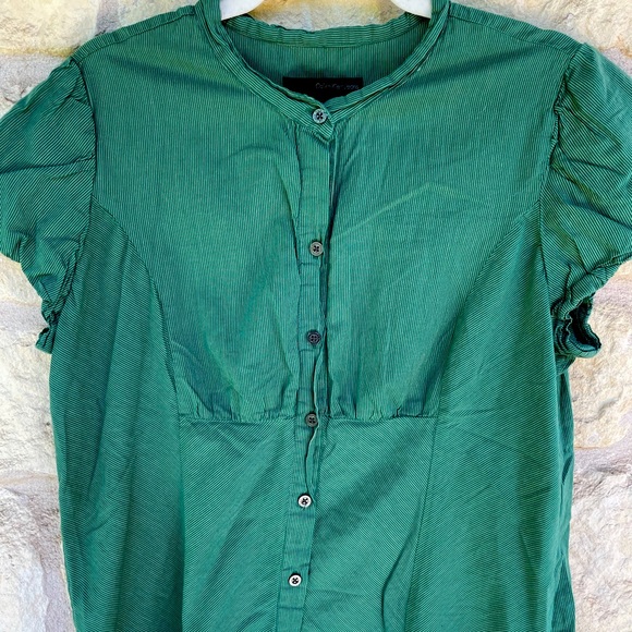 Calvin Klein Jeans green and white striped top - Picture 4 of 11